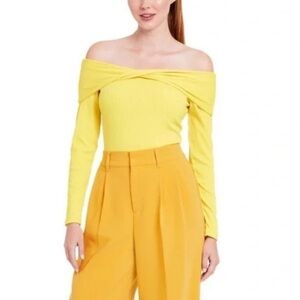 (S)- Sergio Hudson Women's Off the Shoulder Bodysuit - Yellow‎